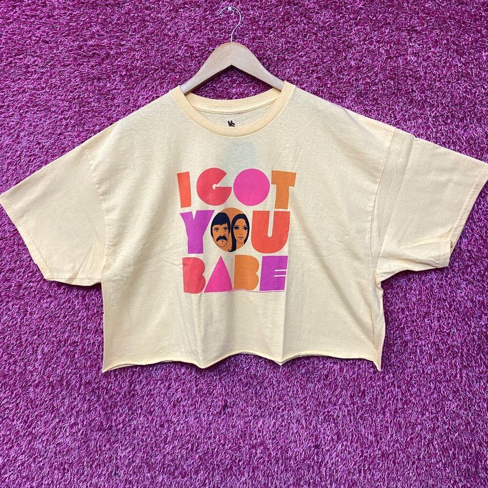 Sonny and Cher I Got You Babe Crop top Size XL